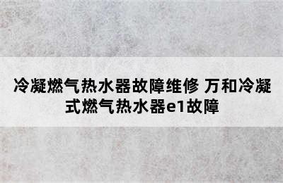 冷凝燃气热水器故障维修 万和冷凝式燃气热水器e1故障